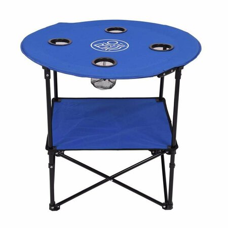 CONSERVATORIO 28 in. Plastic Blue Round Foldable Picnic Table CO3313349